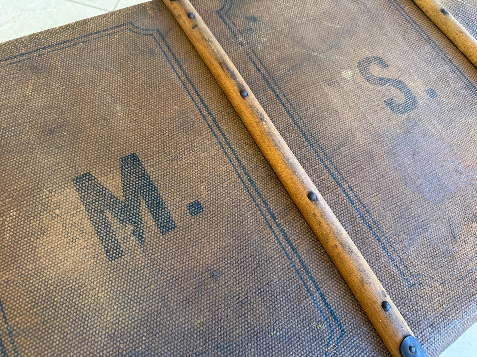 Historischer Reisekoffer / Seekoffer aus der Zeit um 1900 D1238