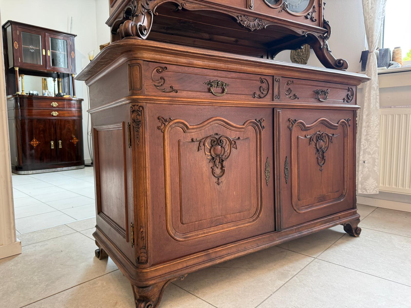 SALE Pfeiferlbarock Aufsatzbuffet Altarschrank Aufsatzschrank Eichenholz  – D2657