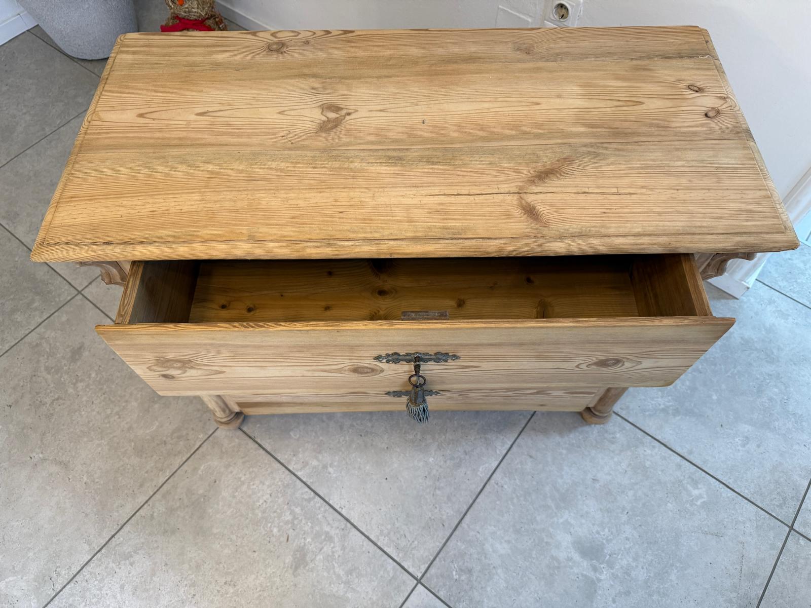 Restaurierte Gründerzeit 3 Laden Kommode Luize Phillipe Weichholz G2299