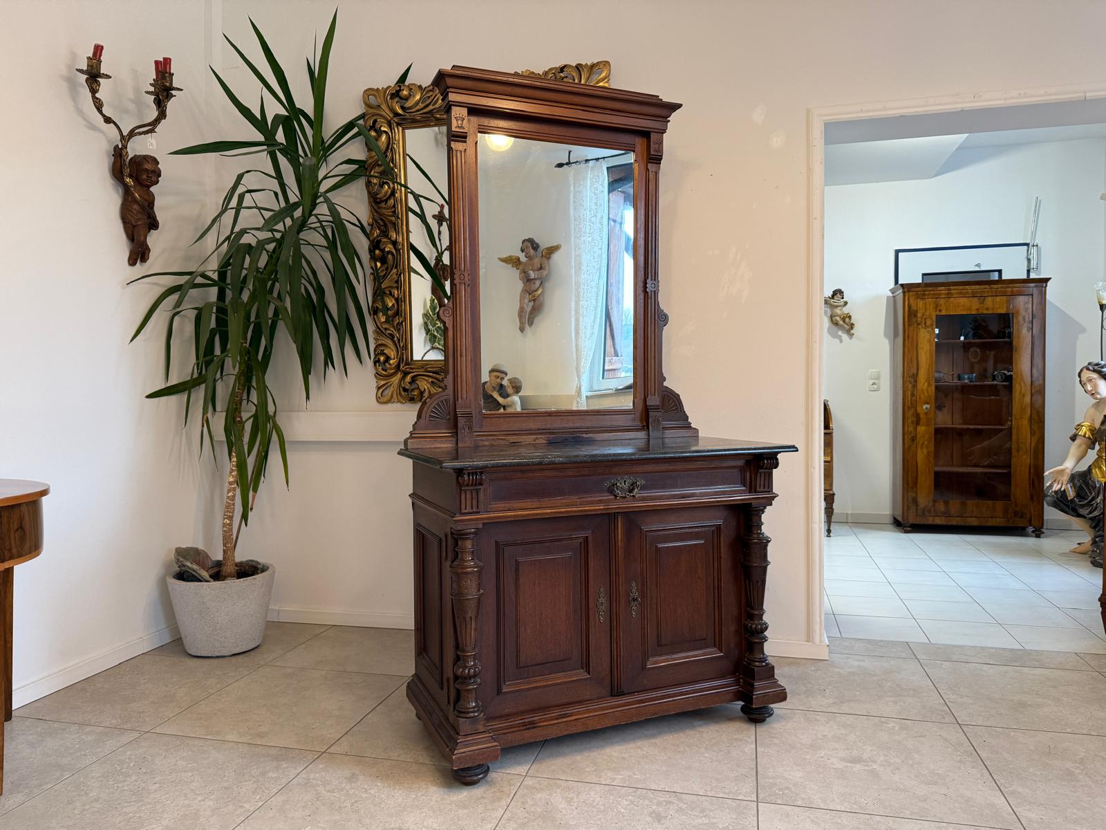 Originale Gründerzeit Anrichte mit Spiegel Waschtisch Historismus G2238