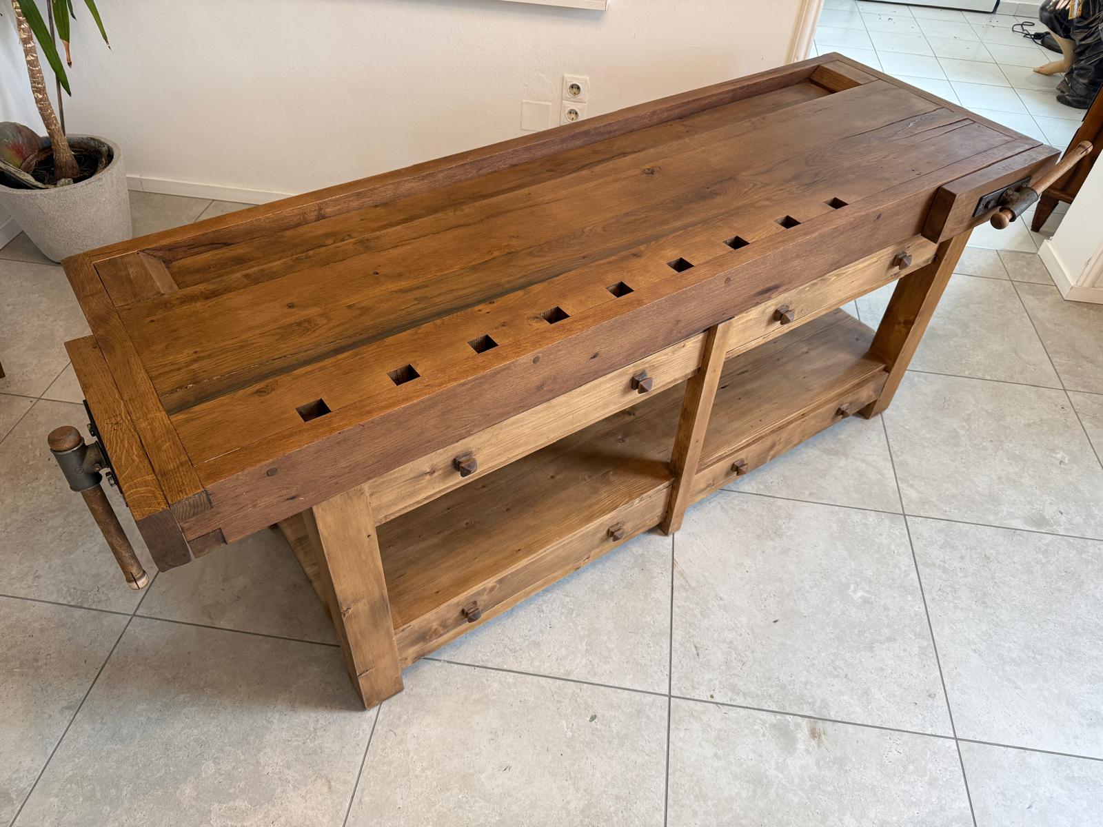 Urige Hobelbank Werkbank Pult Tresen Ladenschrank G2080