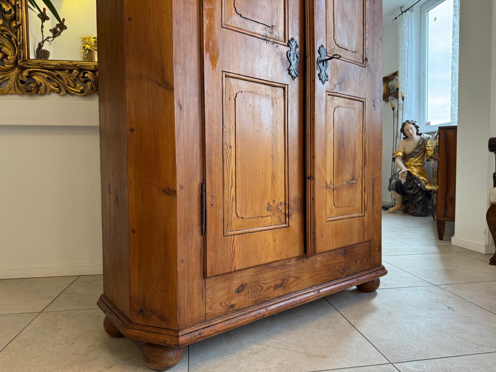 Originaler Bauernschrank Barockschrank Jagdschrank Weichholz Kasten Antik D1203