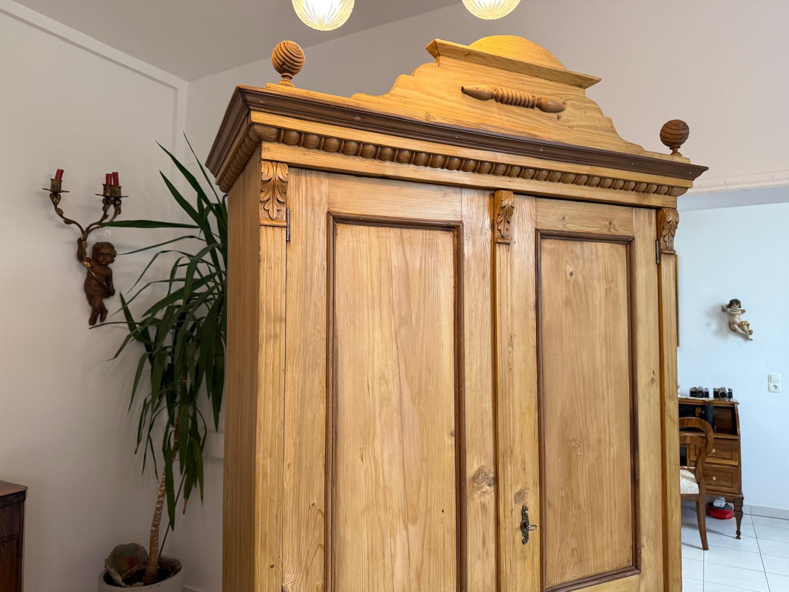 Originaler Gründerzeit Bauernschrank Naturholzschrank Antik G2068