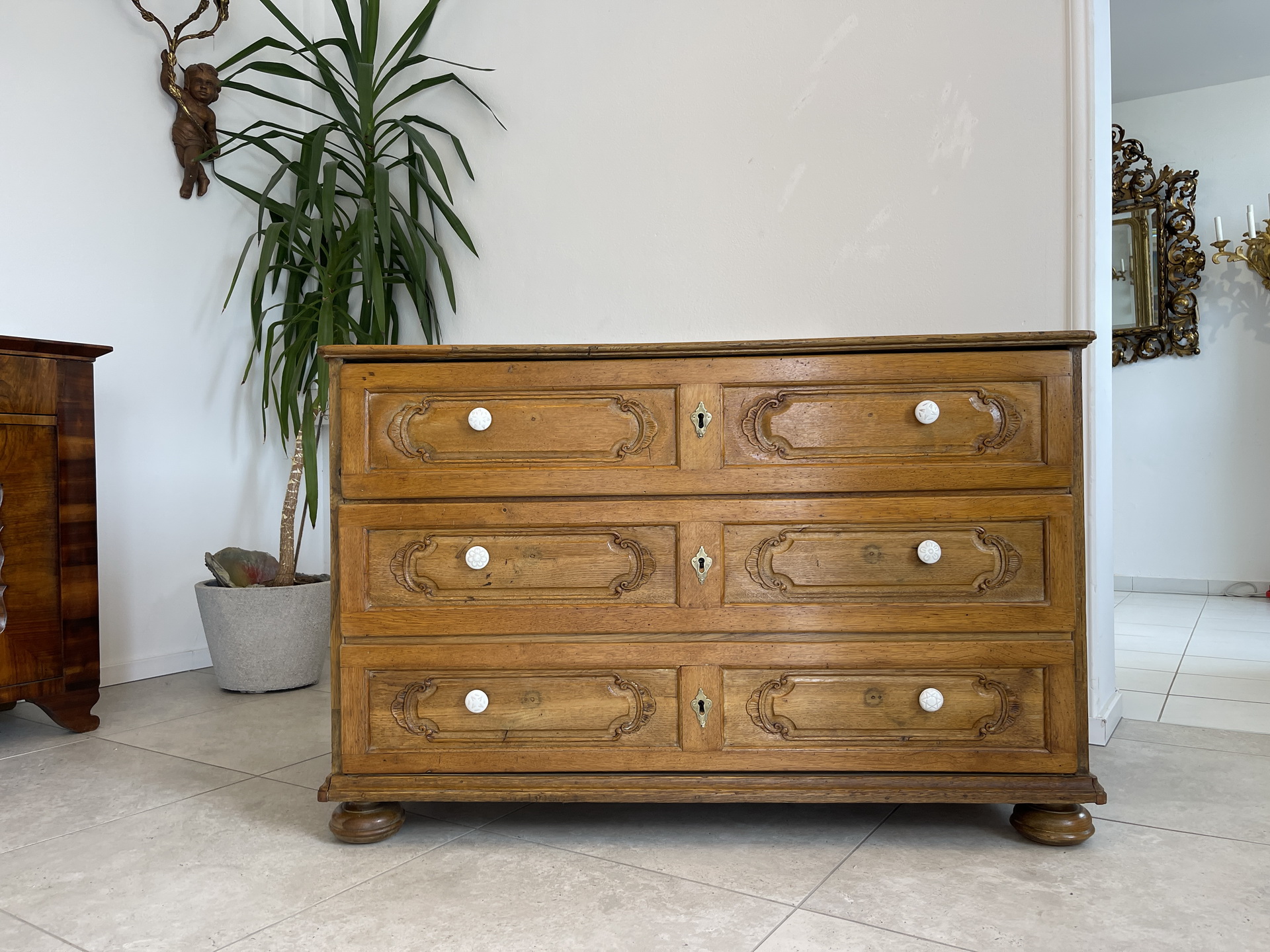 biedermeier_58Li0ytPtSzayTL Barock Kommode Eichenholz Knochenbarock mit Schnitzarbeit A4301