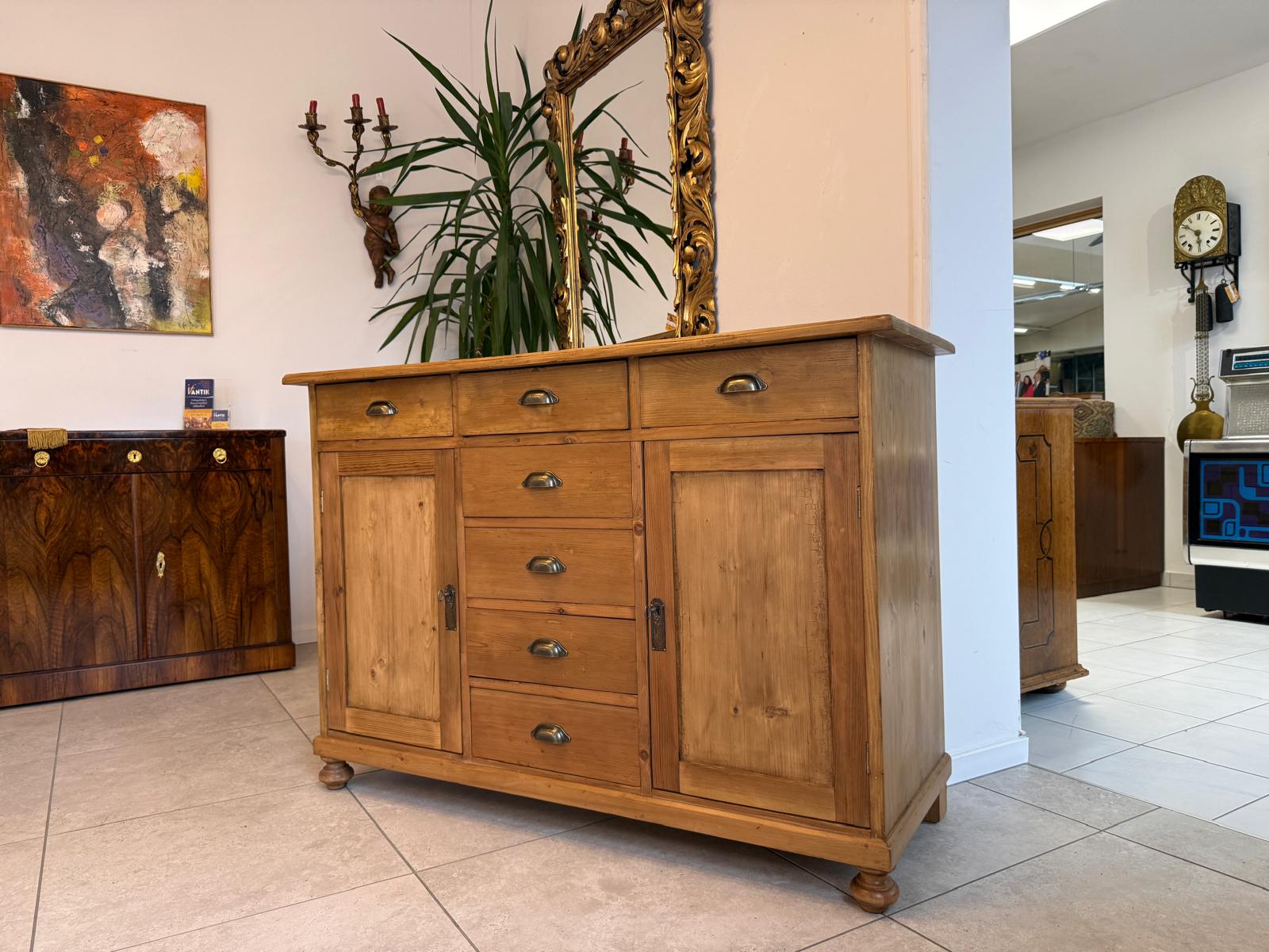 Originale Jugendstil Ladenkommode Ladenschrank Apothekerschrank Weichholz D1115