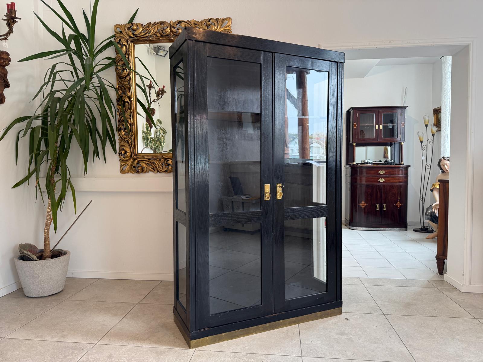 Jugendstil Vitrine / Bücherschrank/ Antiquität / Originalstück D2352