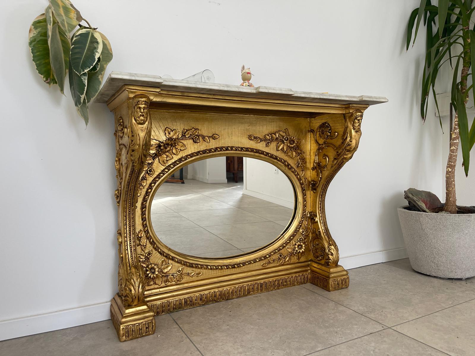 SALE Vergoldete Biedermeier Konsole Podest Antiquität G1339