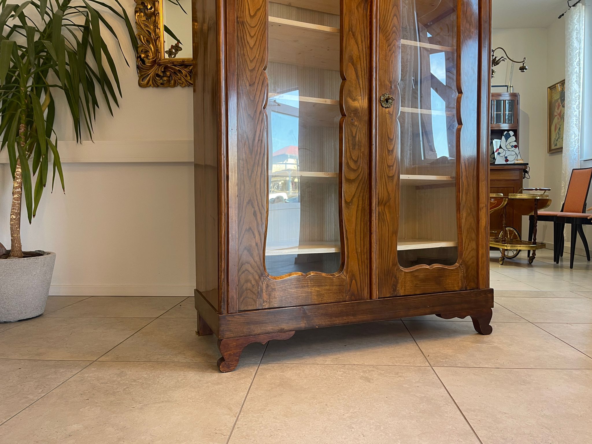 30d08011-d01f-494c-9dc7-5dedd4f5667a Originale Biedermeier Vitrine Bücherschrank Glasschrank A4872