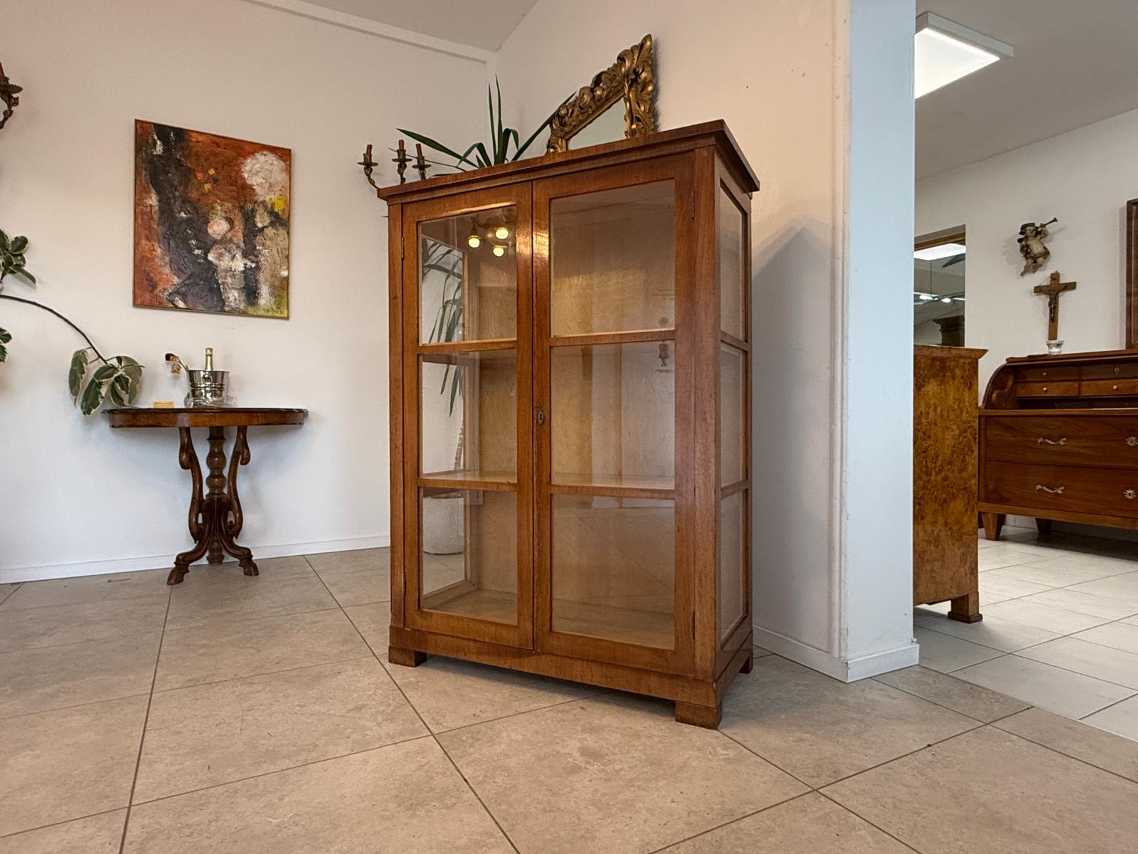 Originale Art Deco Vitrine Glasschrank Bücherschrank Antiquität Antik Möbel G1737