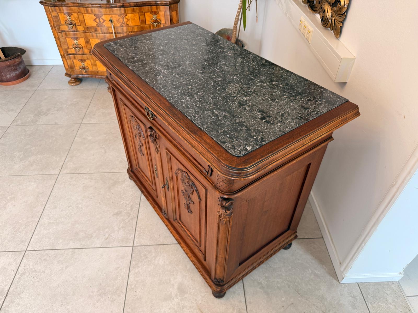 Pfeiferlbarock Anrichte Sideboard Eichenholz Granitplatte D2662