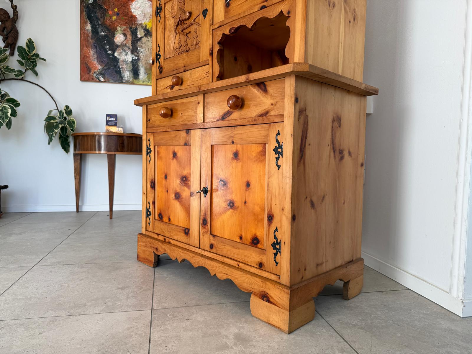 Zirbenholz Kredenz Butzenglas Küchenschrank G2176