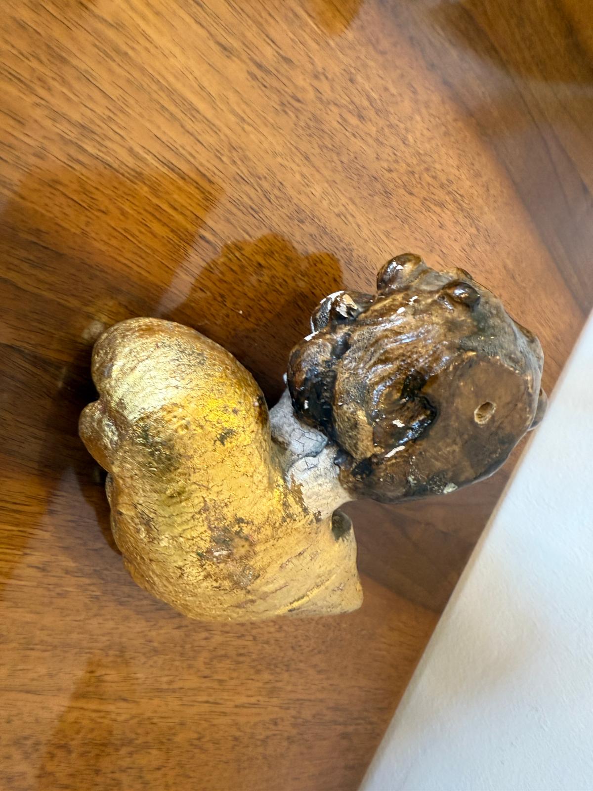 Hölzerner Engelkopf Engel Holzschnitzerei G2874