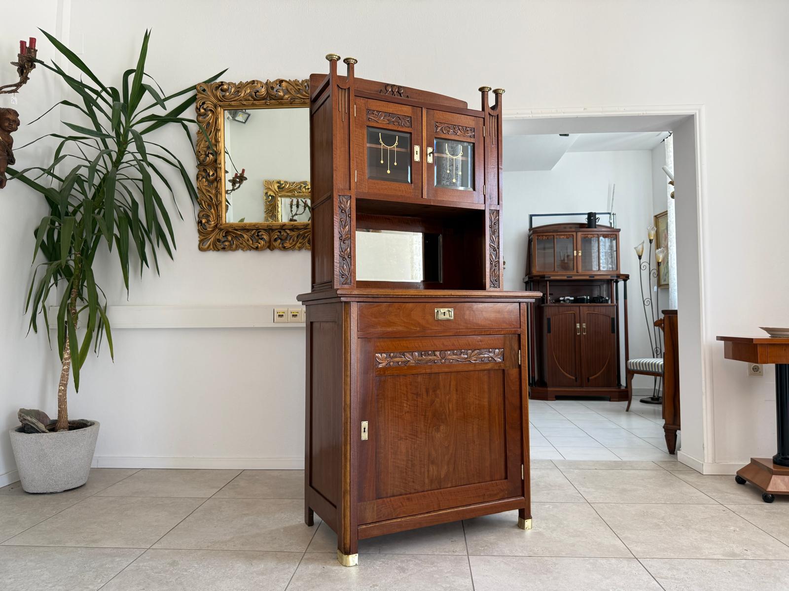 Jugendstil Vitrine Sammlervitrine Vitrinenschrank Antiquität G1779