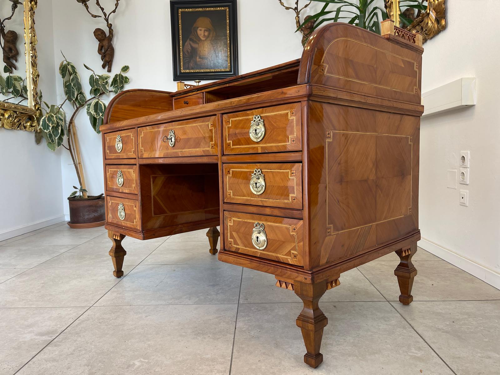 Sale restaurierter Josefinischer Rolladen Sekretär / Schreibtisch Klassizismus Antiquität G1130