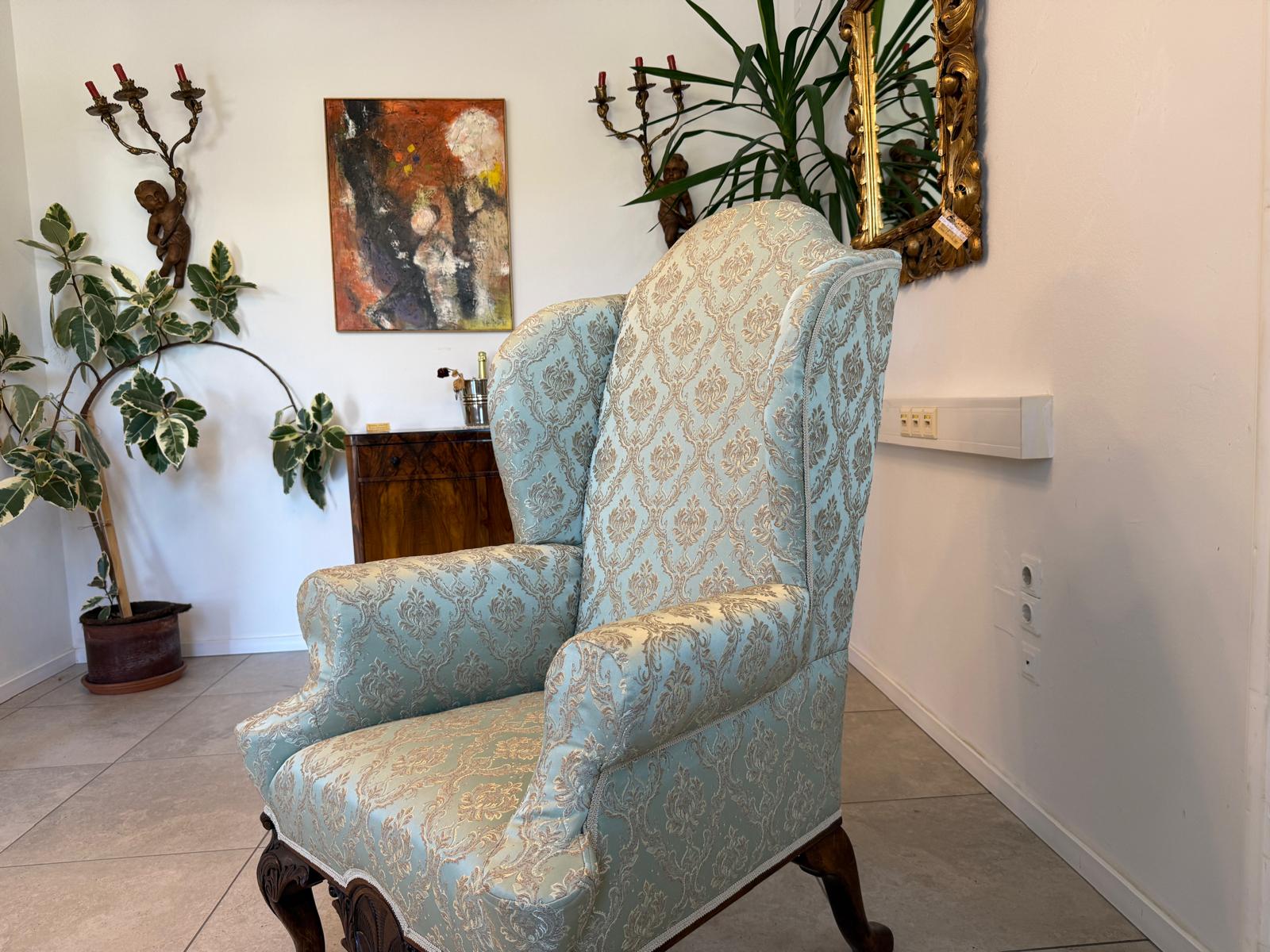 Restaurierter Historismus Ohrenfauteuil Ohrensessel Köinigssessel G1964