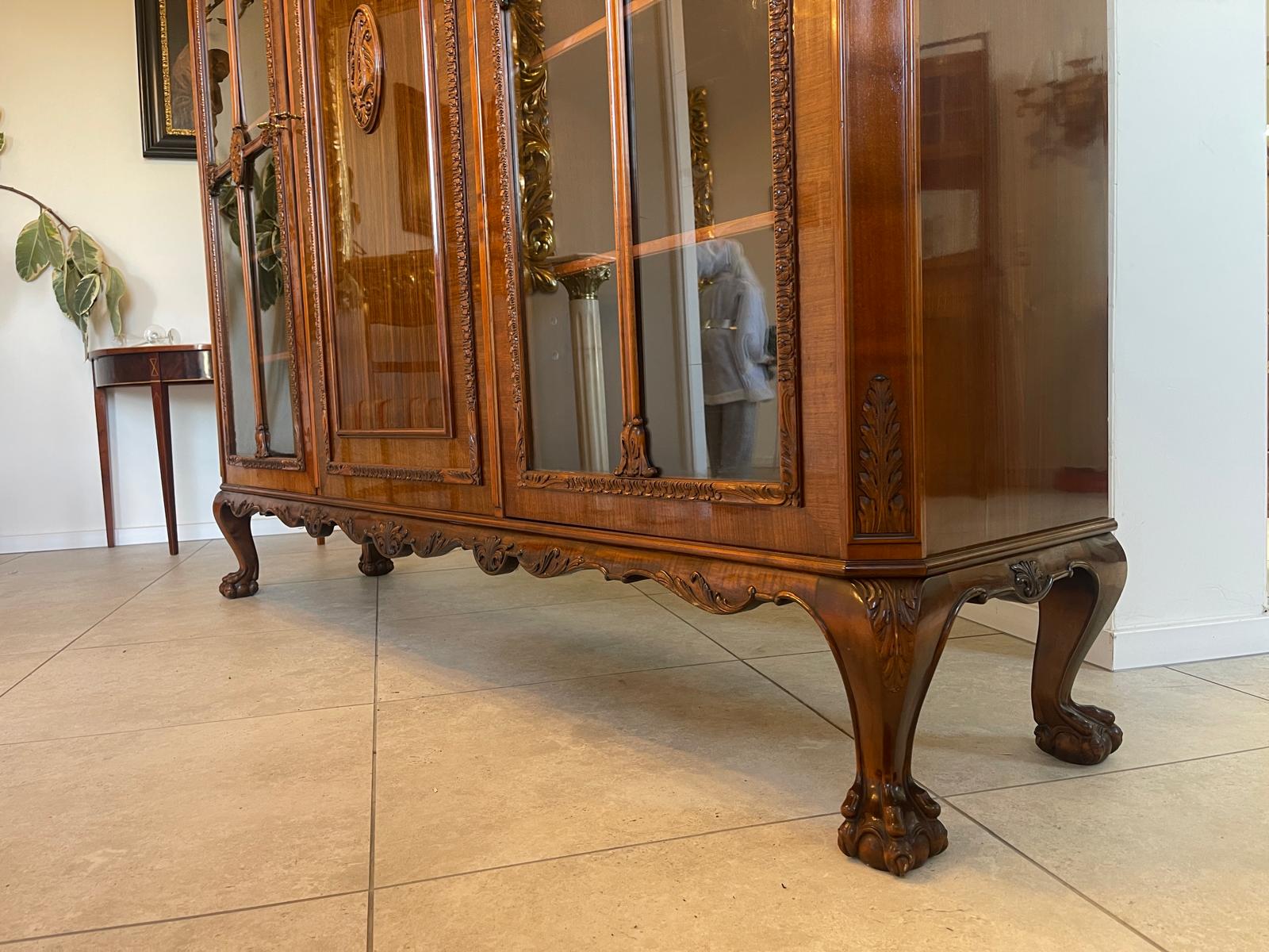 Bücherschrank Barock Barockstil Vitrine Glasschrank Wohnzimmerschrank A5149