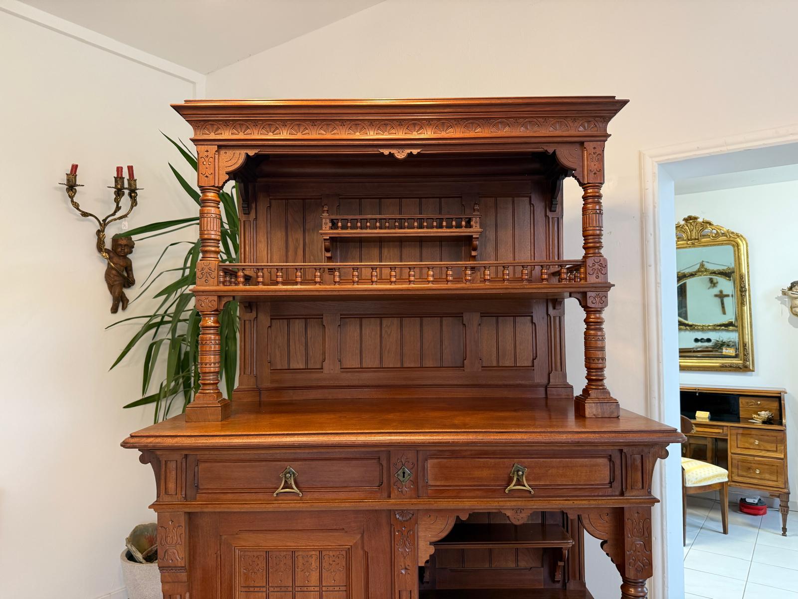 Originale Gründerzeit Anrichte Schrank Vertiko Schrank RegalG2234