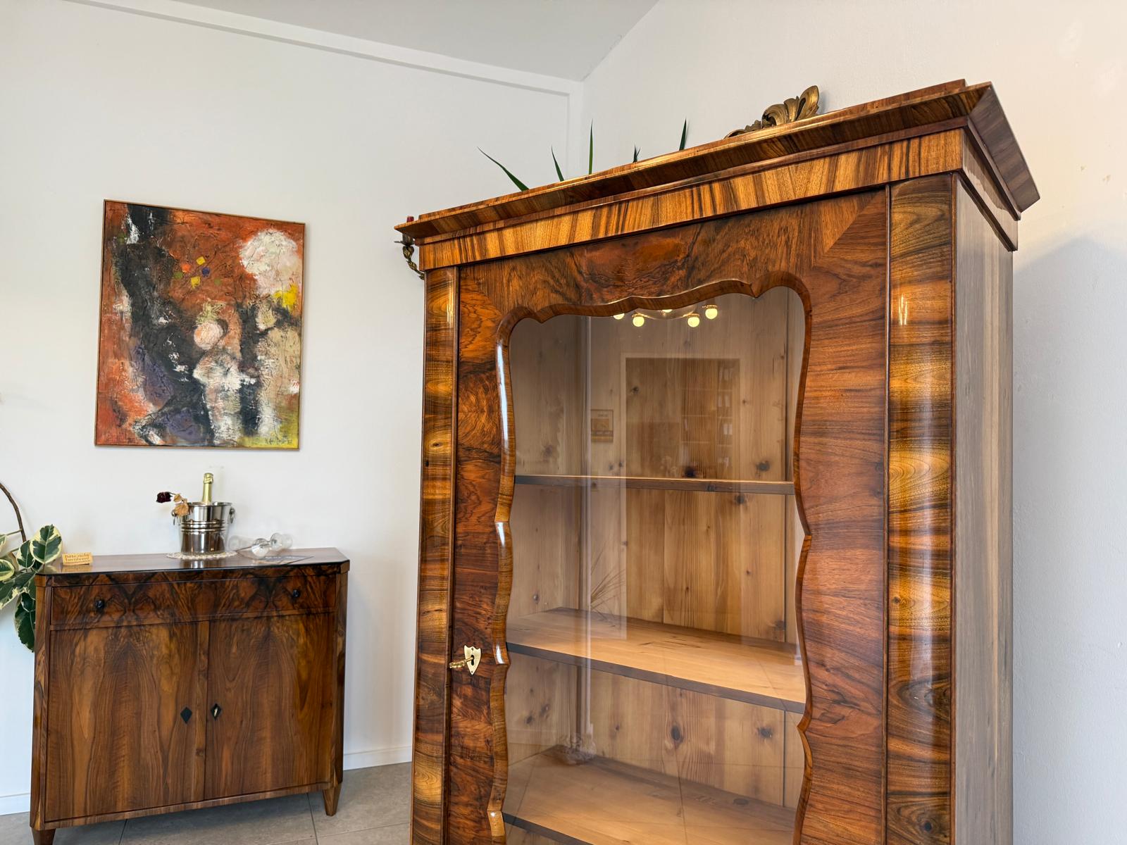 Sale Restauriert Antiquität Biedermeier Vitrine Glasschrank Bücherschrank G2051