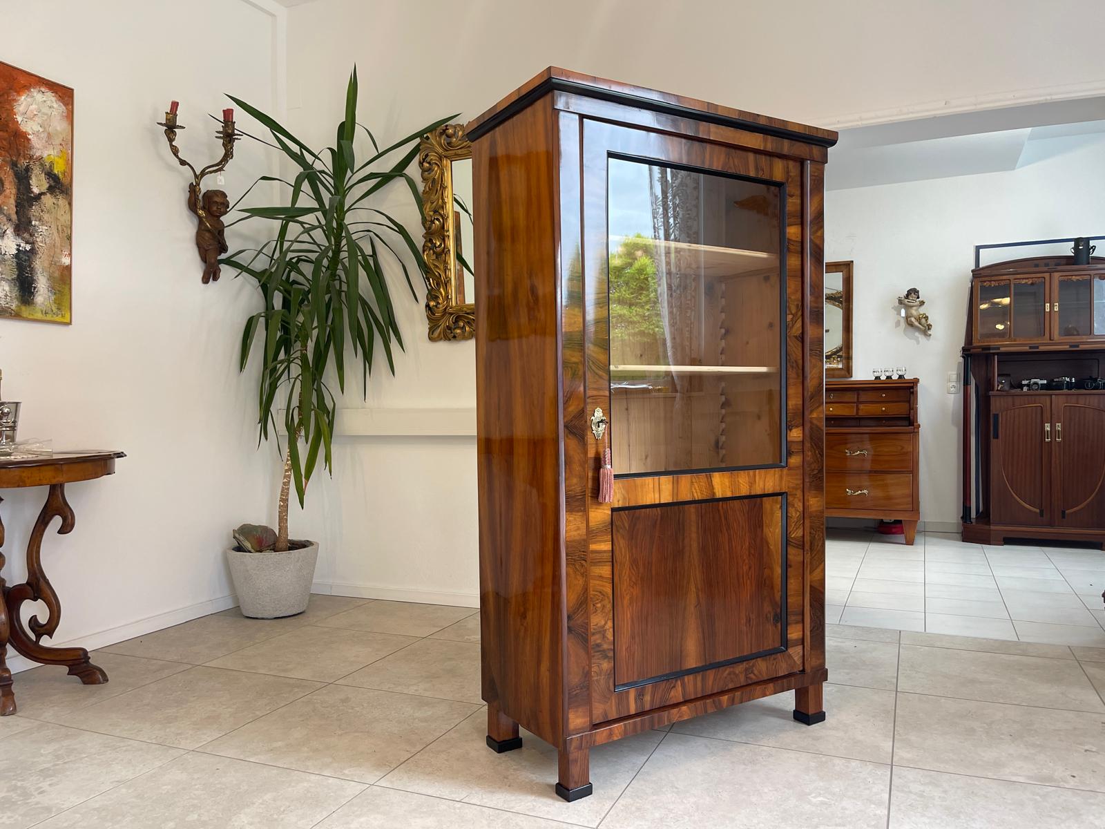 Originale Biedermeier Vitrine Glasschrank Antiquität Bücherschrank G1746