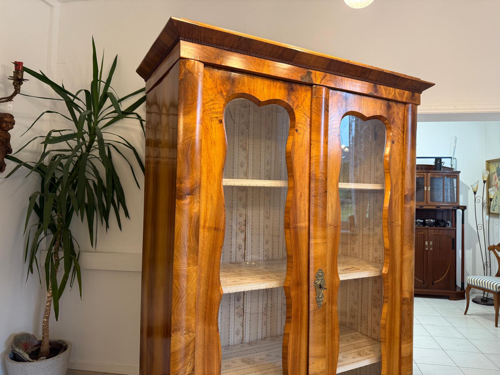 Antiquität Biedermeier Vitrine Bücherschrank Glasschrank Vitrine Antiquität G1807