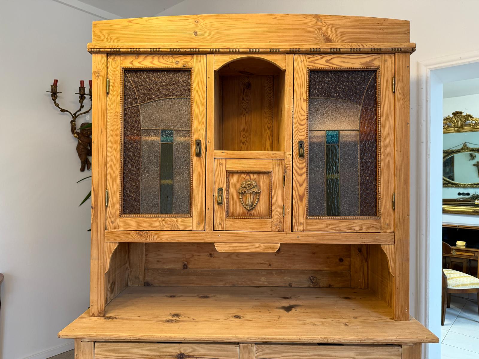 Originale Jugendstil Küchenbuffet Küchenschrank Küchenkredenz G2301