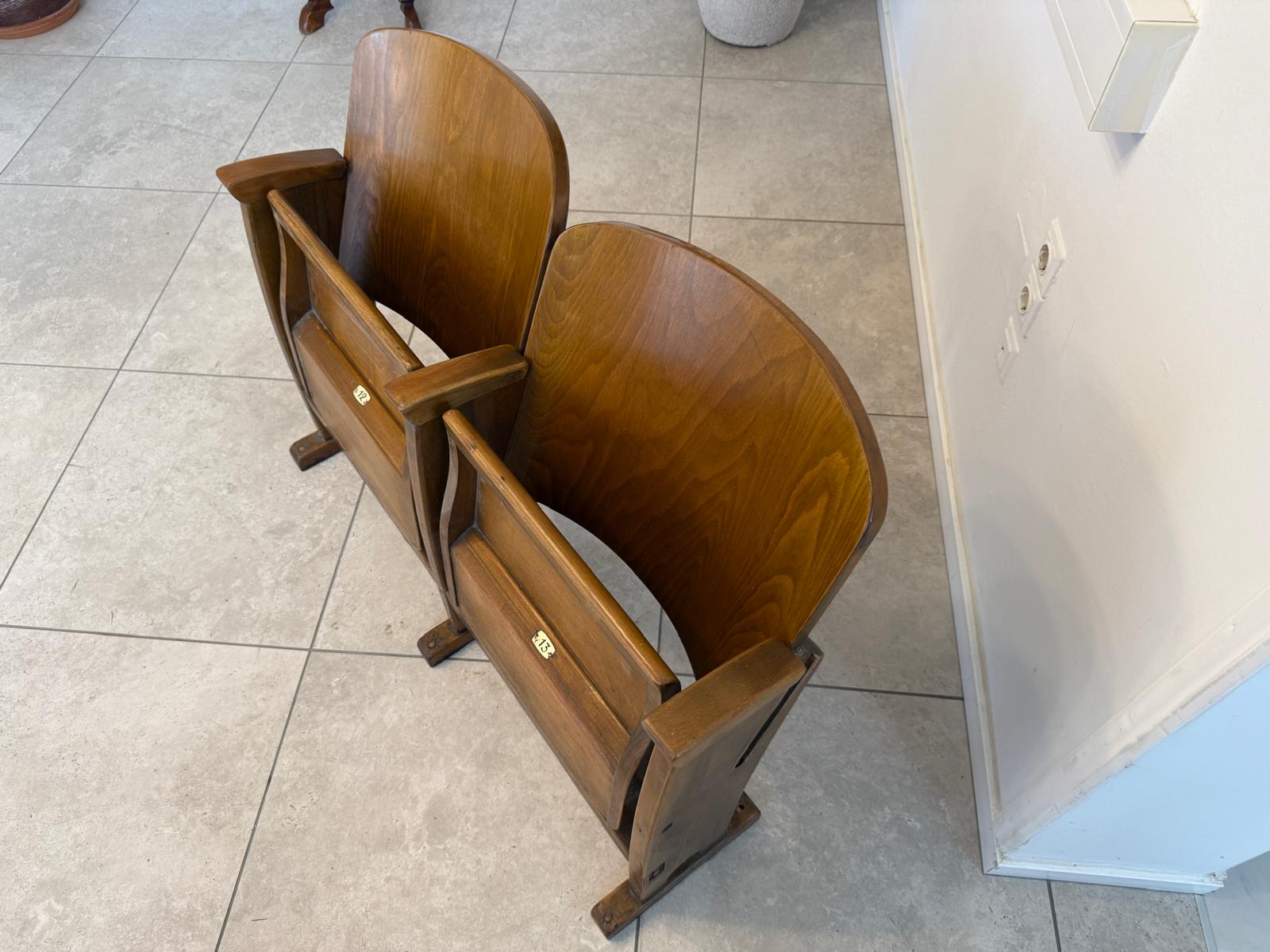 Original Wiener Kinosessel 2er Sitz Klappstuhl Stuhl Nostalgie G1735