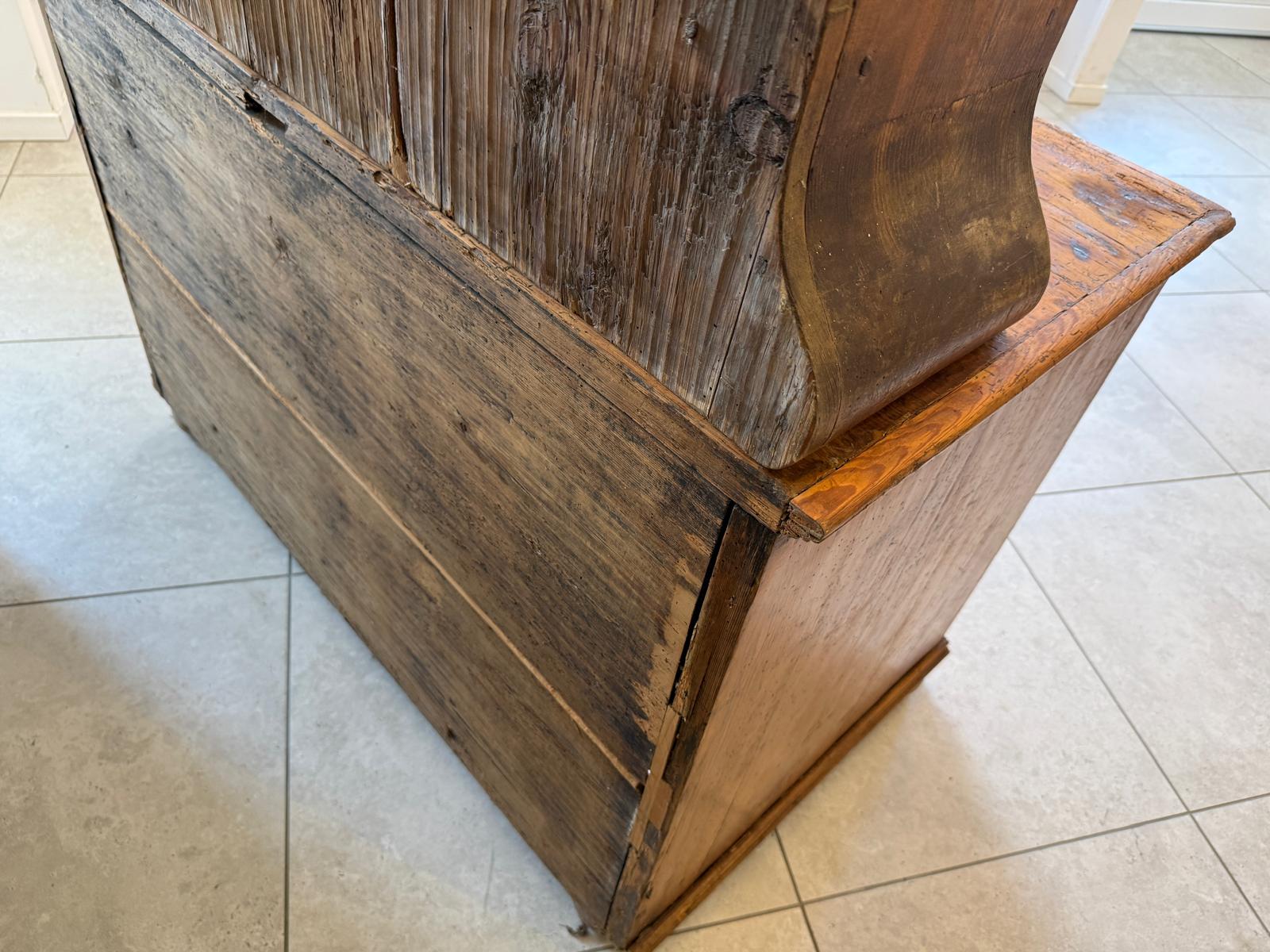 Bäuerlicher Bücherschrank Vitrine Bauernvitrine Bauernschrank Naturholz D2323