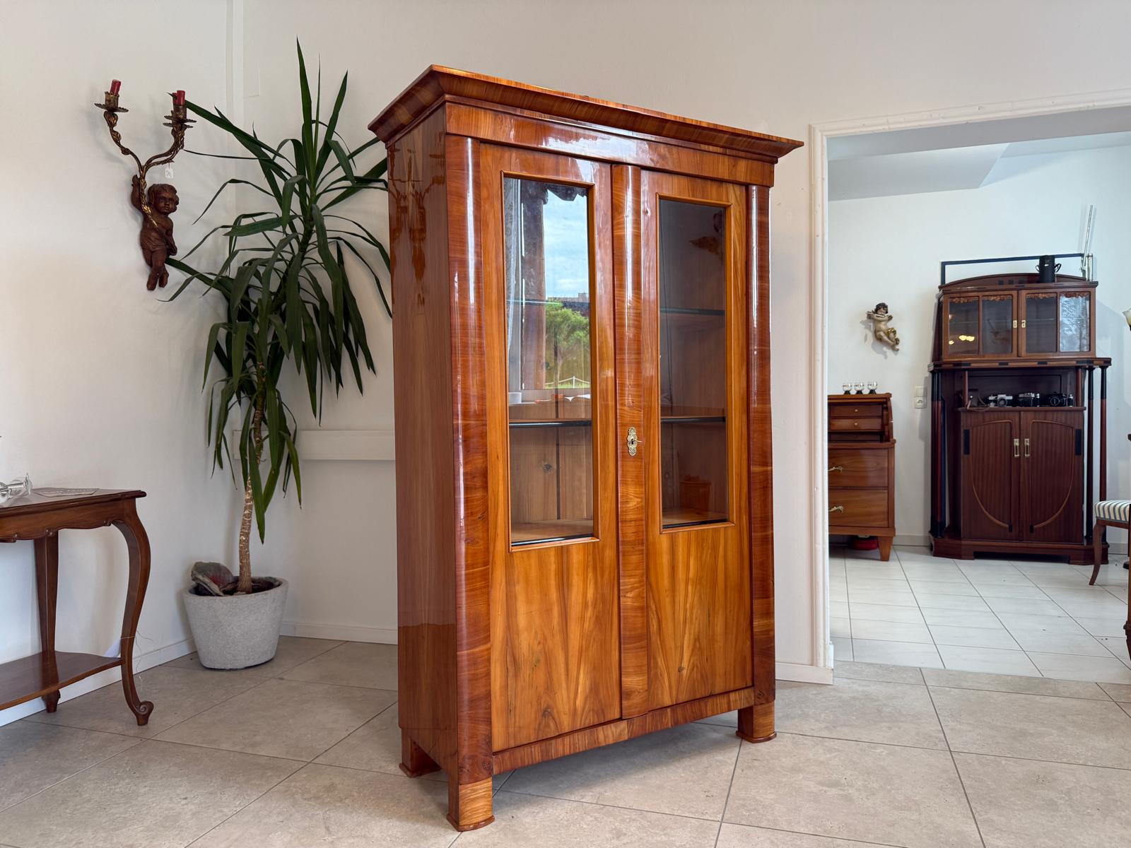 SALE Biedermeier Vitrine Bücherschrank Sammlervitrine Kirschholz Antiquität G1818