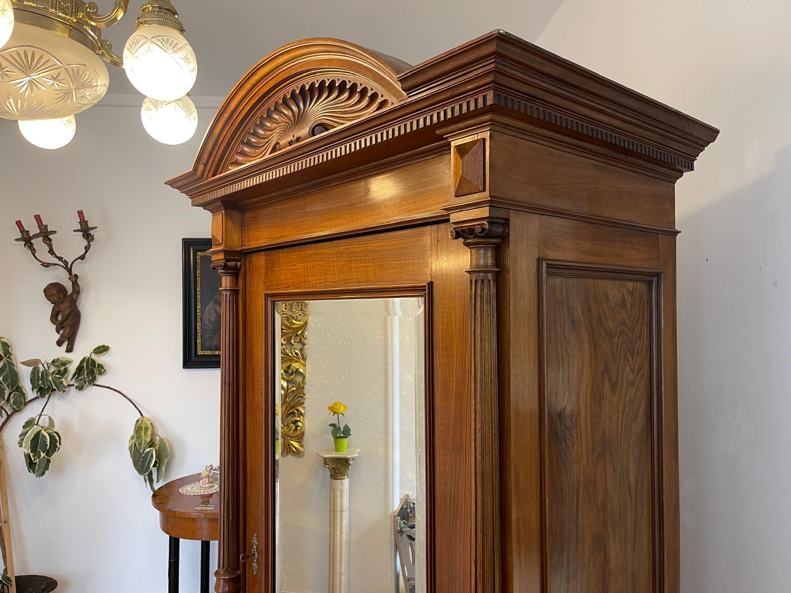 Traum Gründerzeit Kleiderschrank  Spiegelschrank Garderobenschrank Antiquität G1341