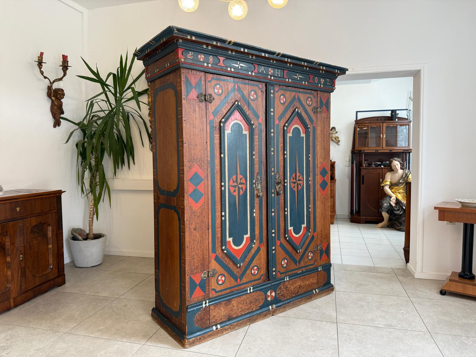 Handbemalter Barockschrank Bauernschrank Bauernkasten G1869