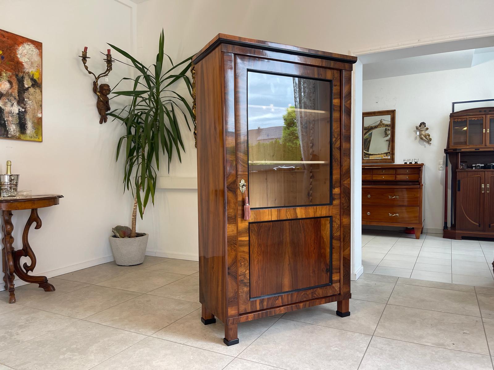 Originale Biedermeier Vitrine Glasschrank Antiquität Bücherschrank G1746