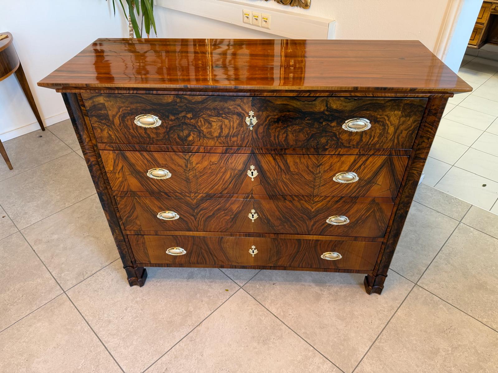 SALE Restaurierte Biedermeier Schreibkommode Nussholz Antiquität Antikmöbel G2159