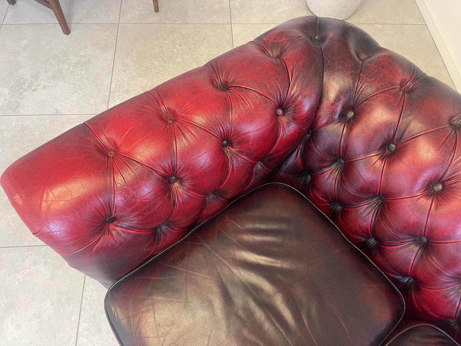 Chesterfield 2er Clubsofa Diwan Couch Oxblood G1053