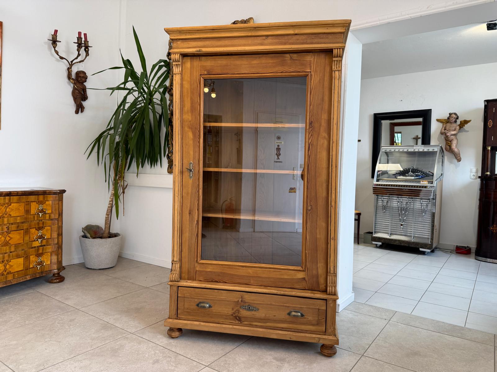 Gründerzeit Vitrine Bauernvitrine Bücherschrank Bauernschrank D2648