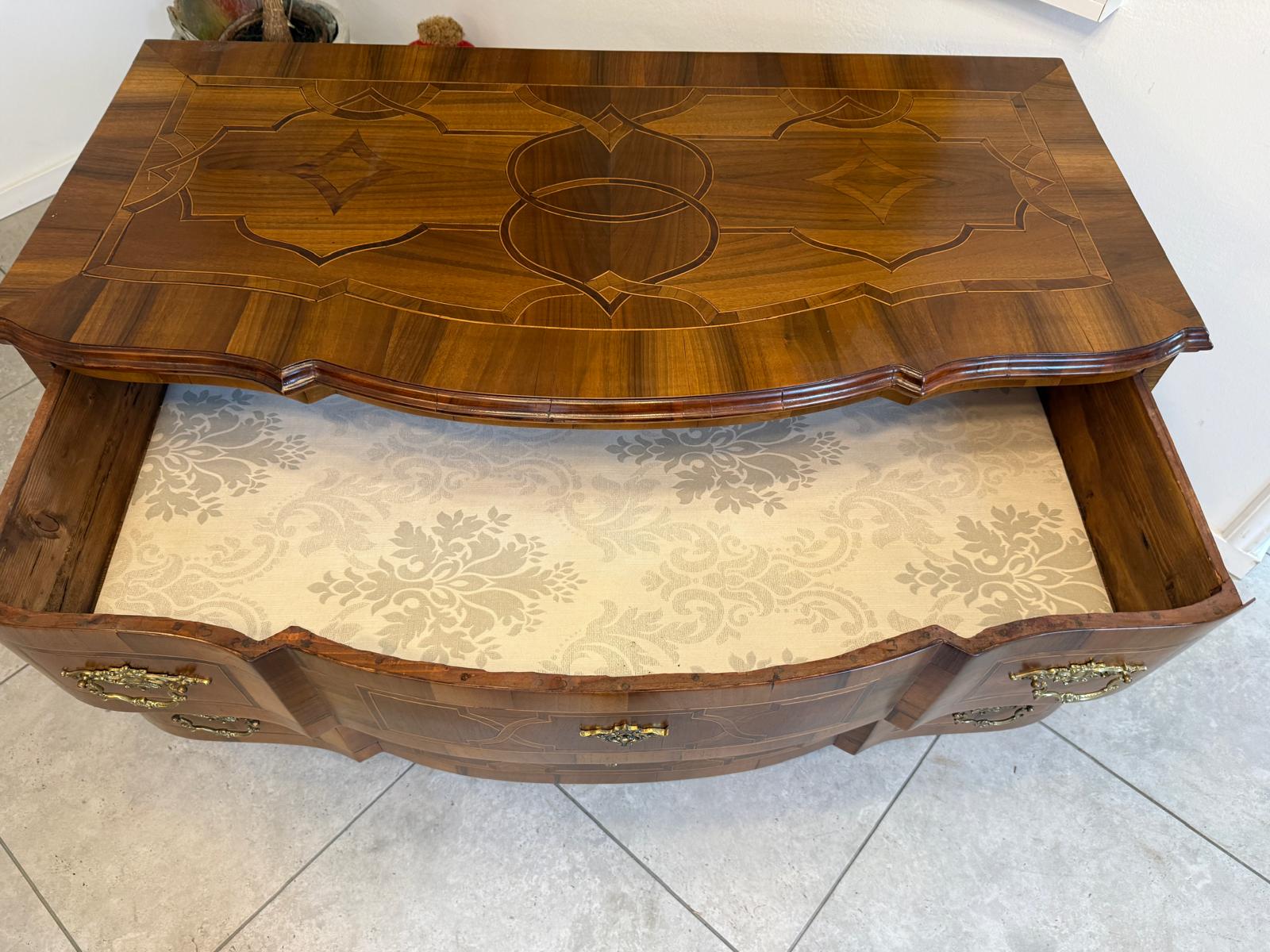 Authentische Barock Kommode Obstholz Marketerien Antiquität Nussholz  G2370