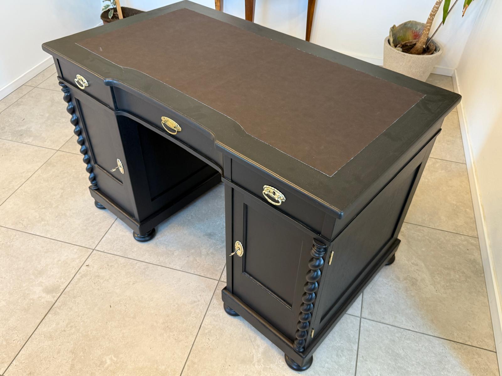 Restaurierter Jugendstil Schreibtisch Sekretär Freisteher Originalstück G2275