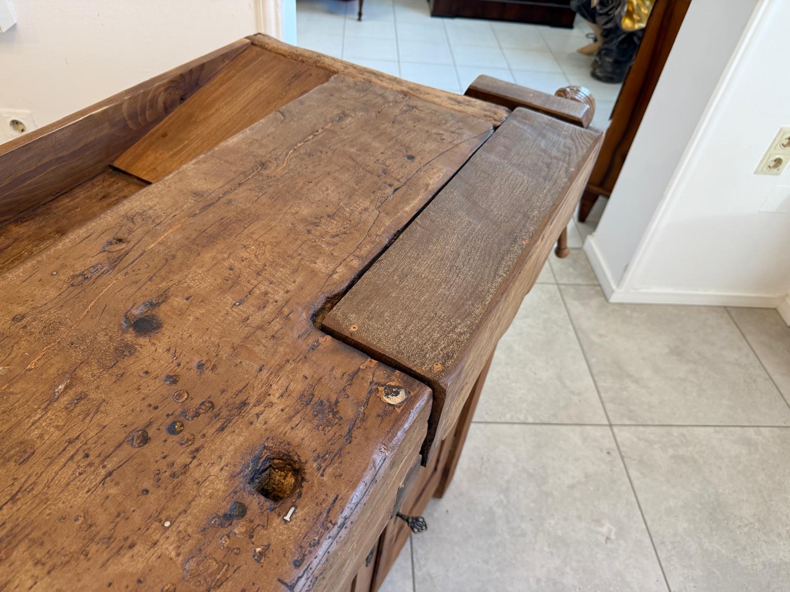 Urige Hobelbank Werkbank Pult Tresen Ladenschrank G2183