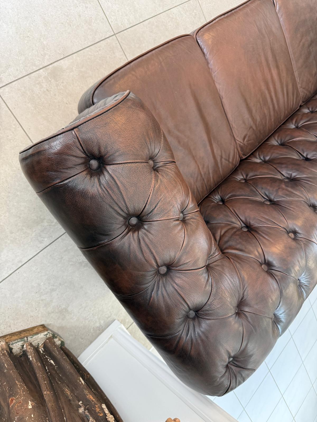 Chesterfield Ecksofa Clubsofa Couch Zigarrenbraun D2522
