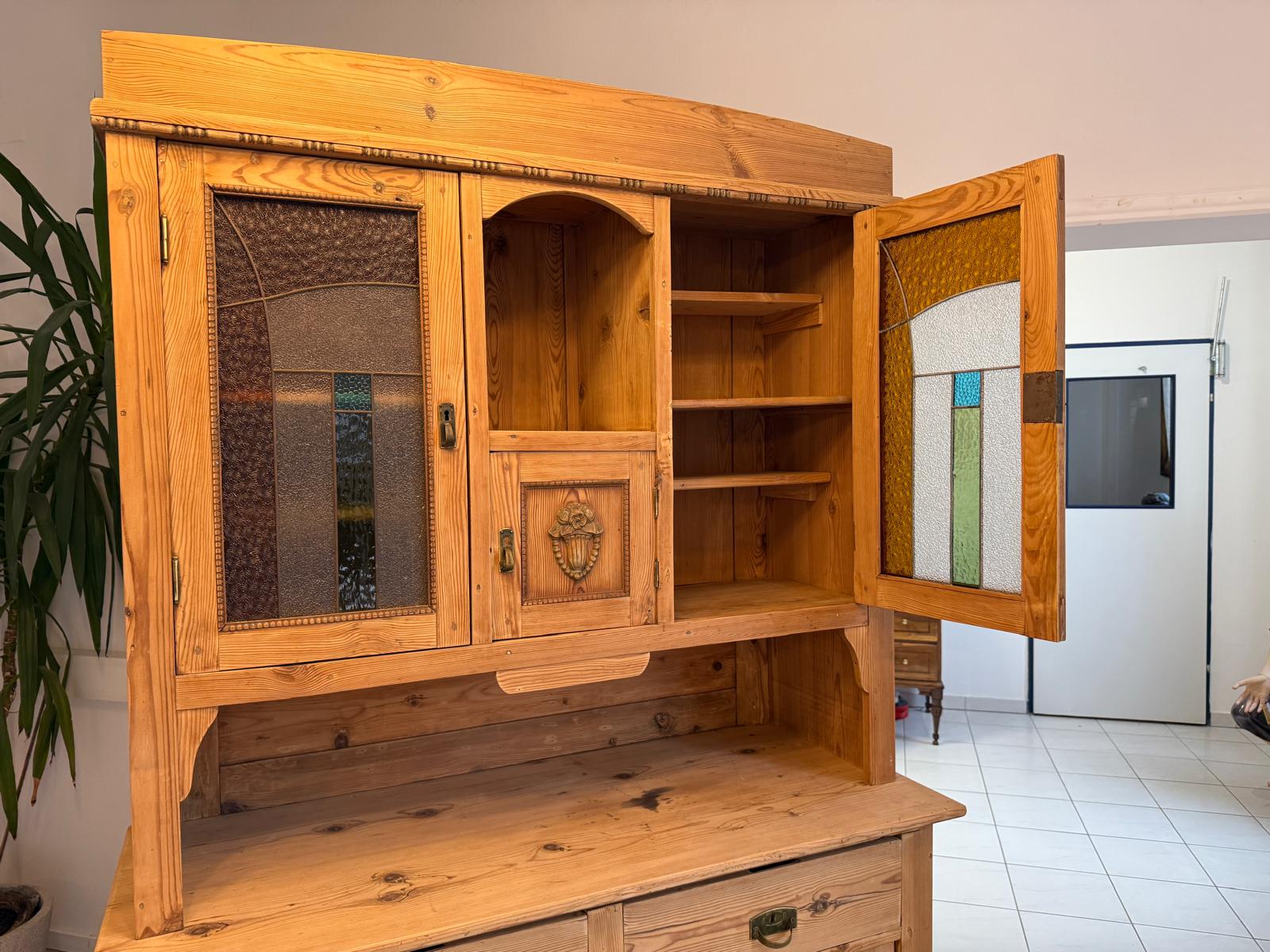 Originale Jugendstil Küchenbuffet Küchenschrank Küchenkredenz G2301