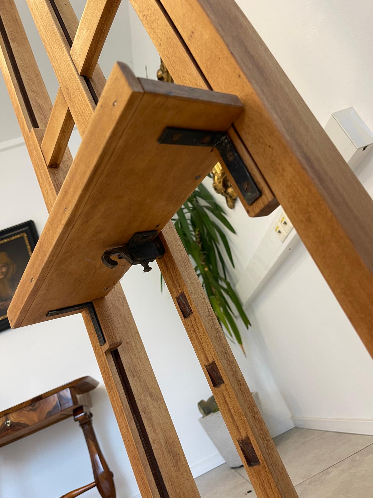 Antikes Atelier-Staffelei aus massivem Holz Bildhalterung G1522