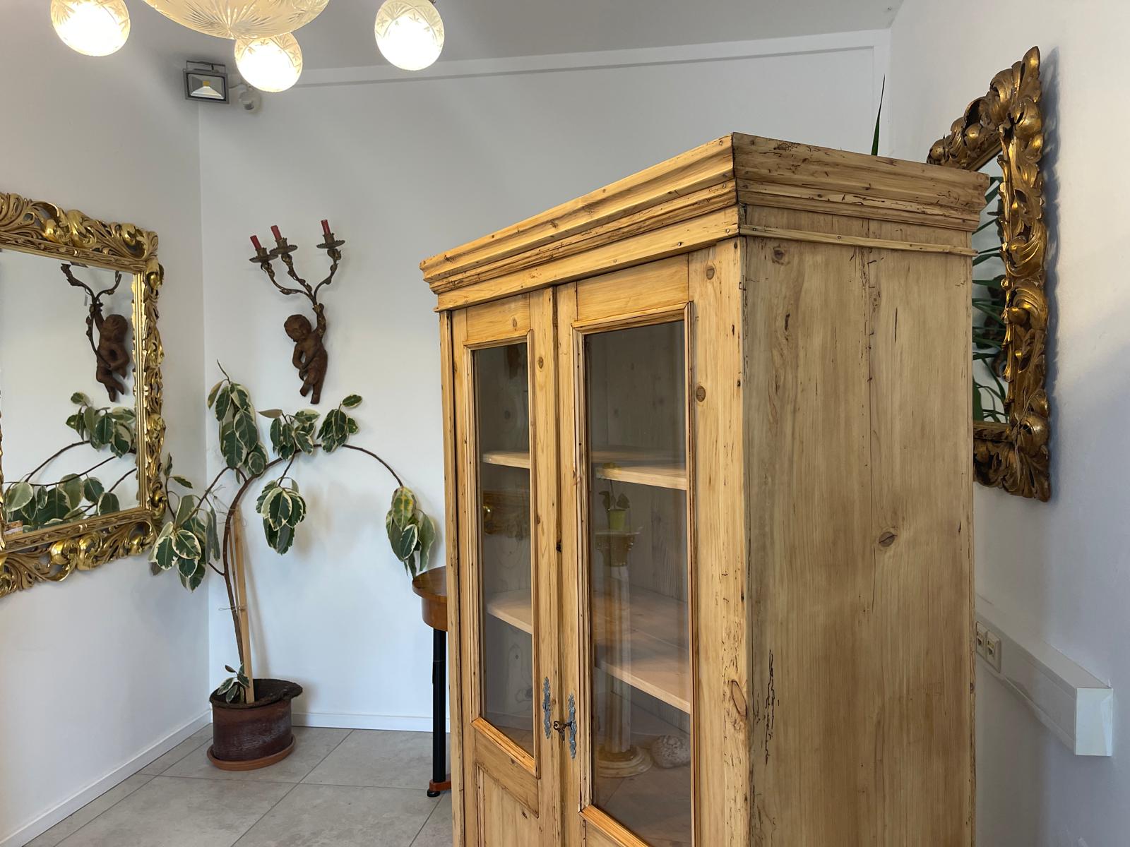 Originale Vitrine Glasvitirne Bücherschrank Bauernvitrine Antik Bauernkasten G1351