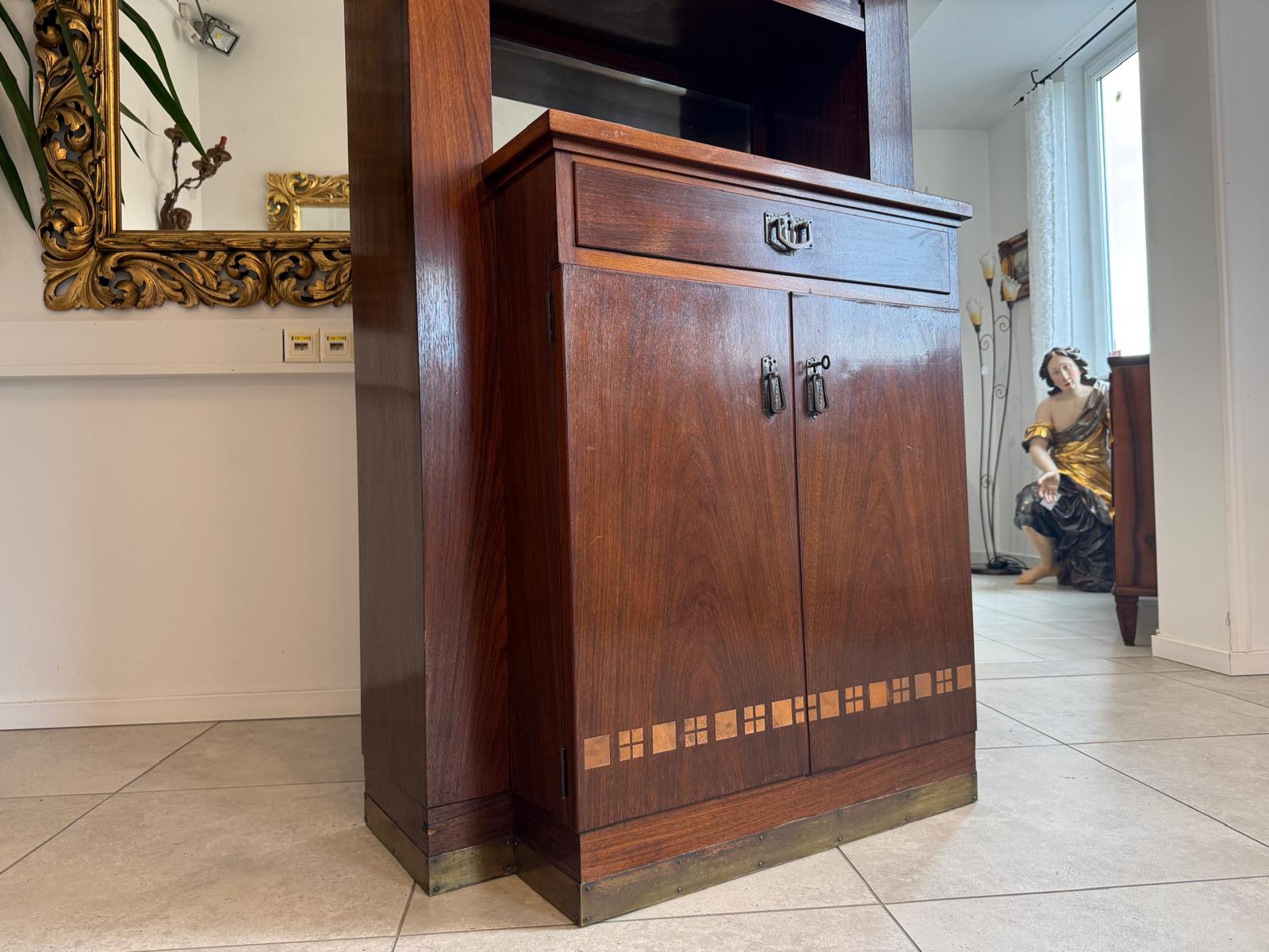 Jugendstil Aufsatzbuffet Bücherschrank Kredenz Original D2306