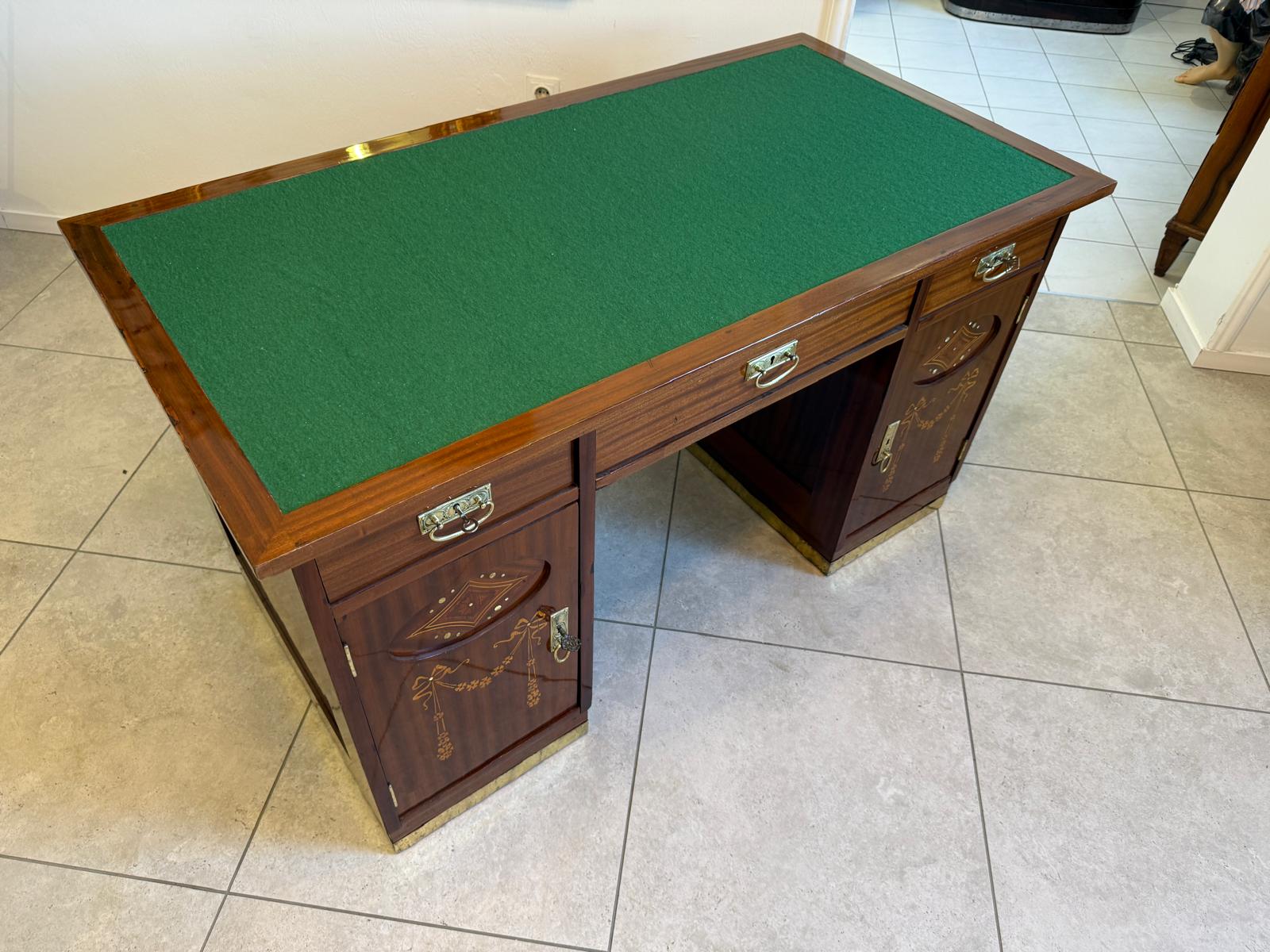 Originaler Jugendstil Schreibtisch Sekretär Freisteher Antiquität D1216