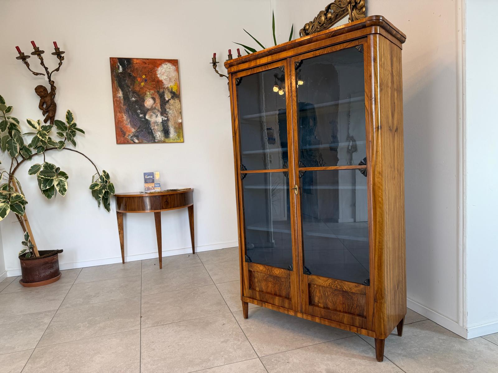 Originale Biedermeier Vitrine Bücherschrank Glasschrank G2145