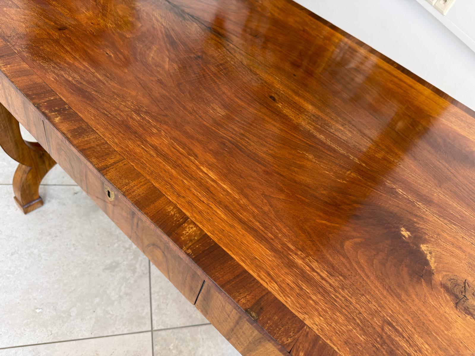 Spätbiedermeier Schreibtisch Sekretär Nussholz Originalstück D2388