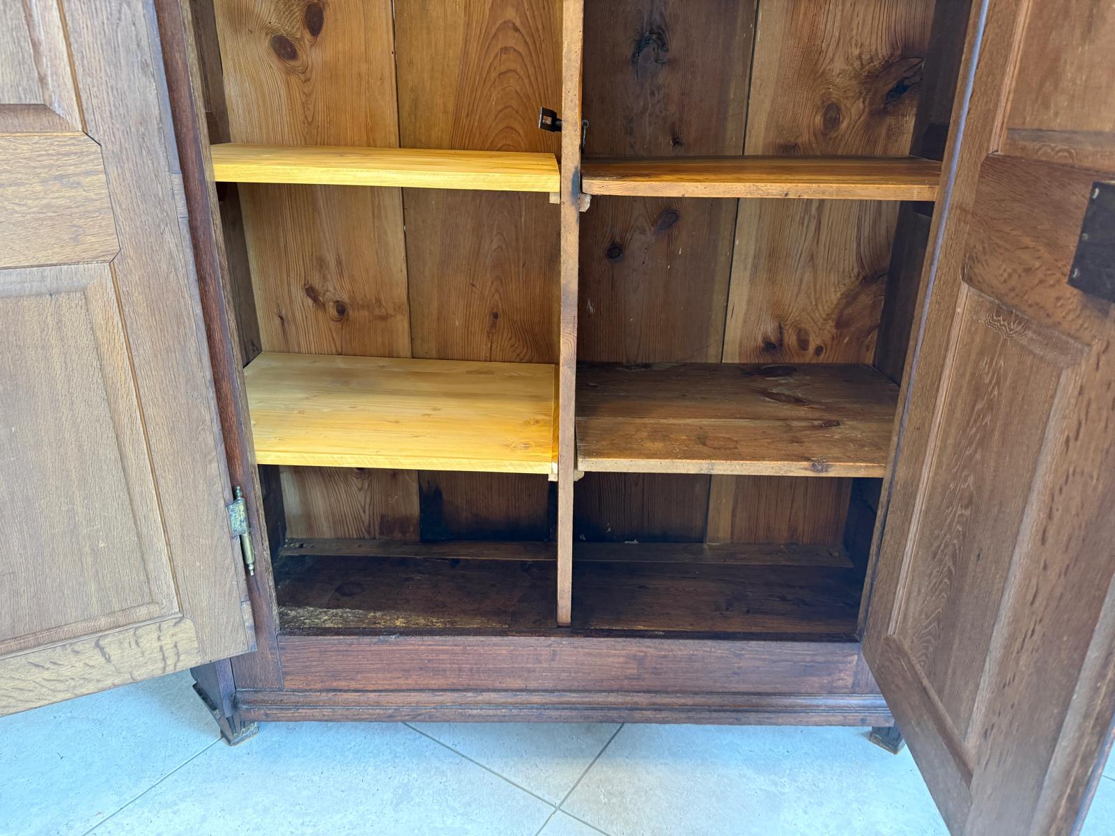 Barock Hallenschrank Schrank Eichenholz Geschnitzt D2626