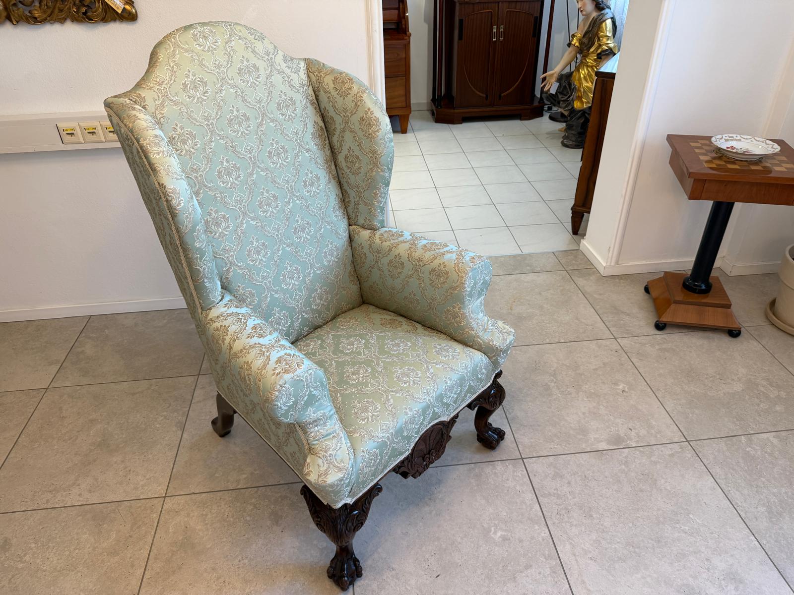 Restaurierter Historismus Ohrenfauteuil Ohrensessel Köinigssessel G1964