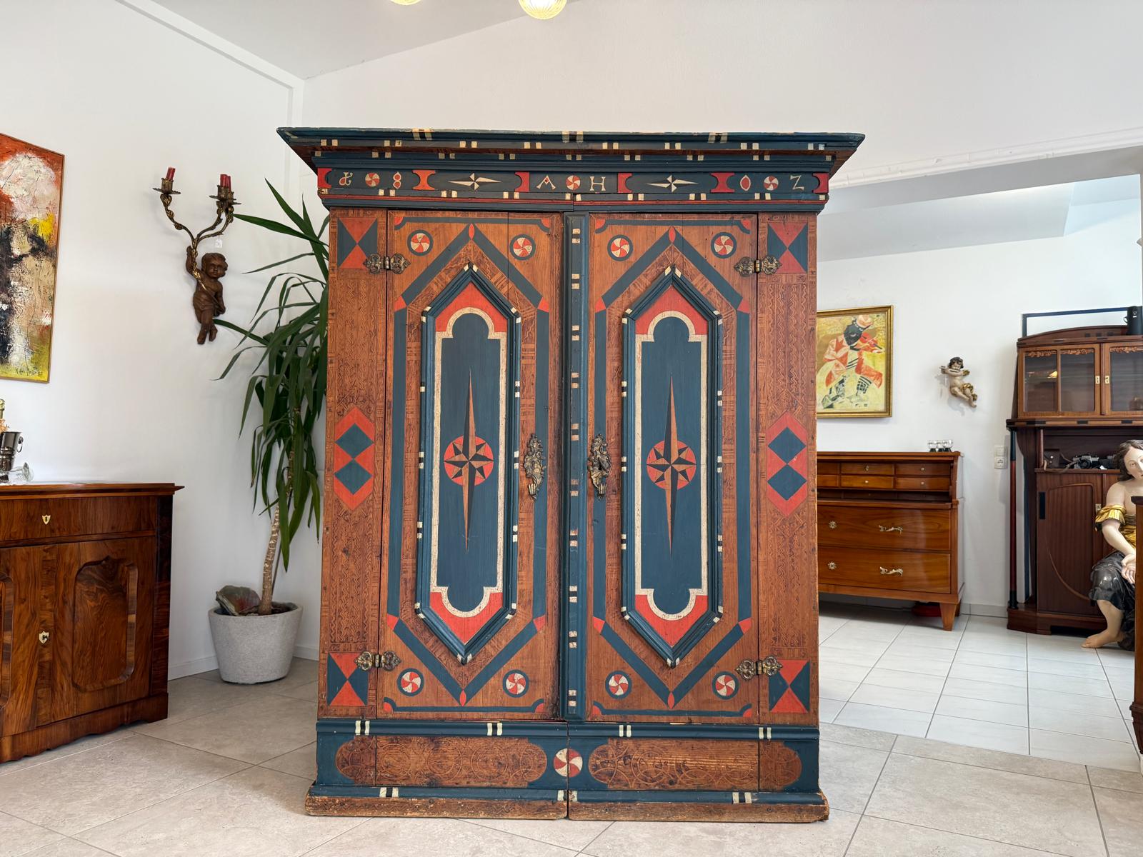Handbemalter Barockschrank Bauernschrank Bauernkasten G1869