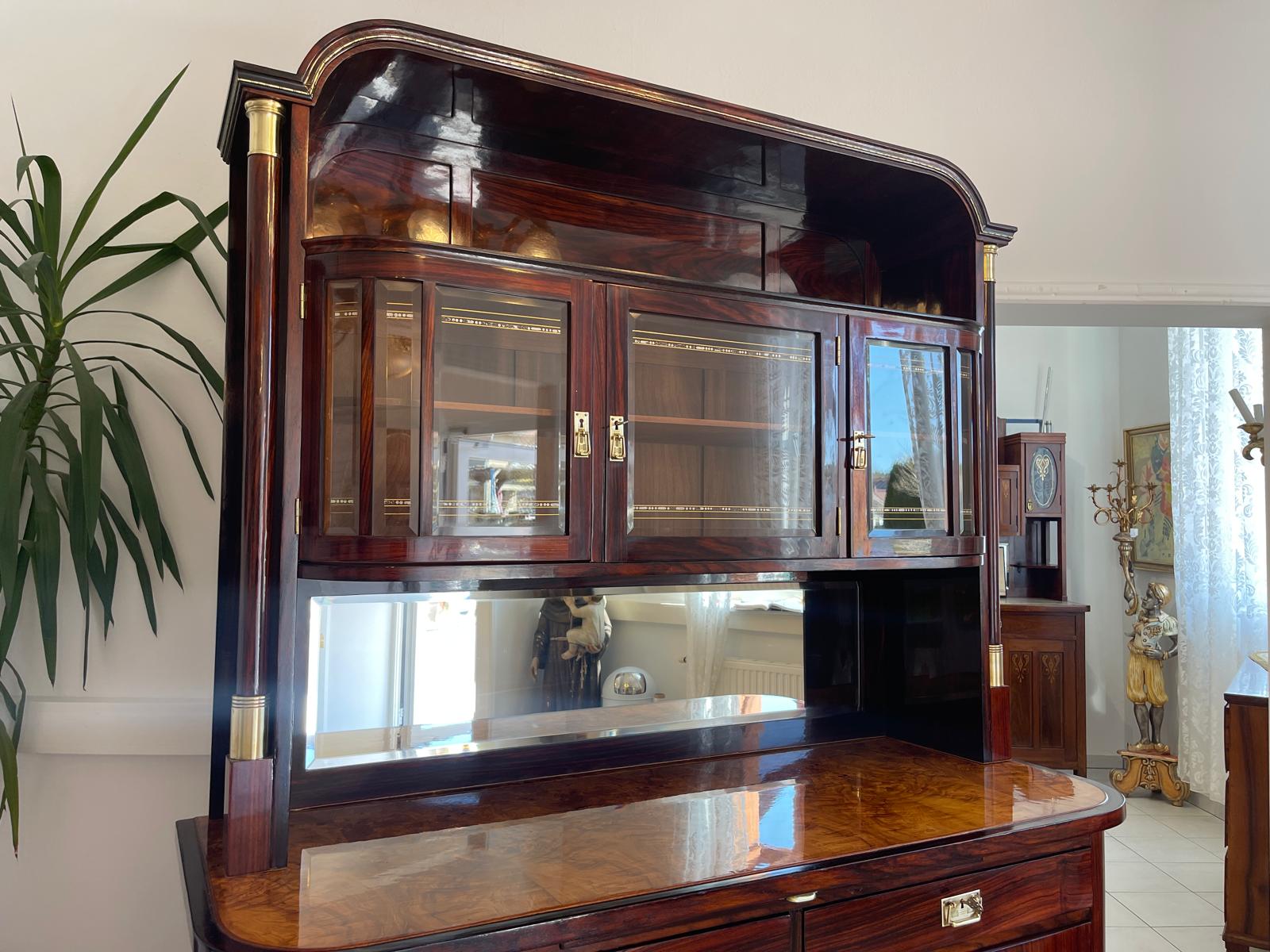 Sale Restauriertes Jugendstil Designerbuffet Aufsatzbuffet Bücherschrank G1376