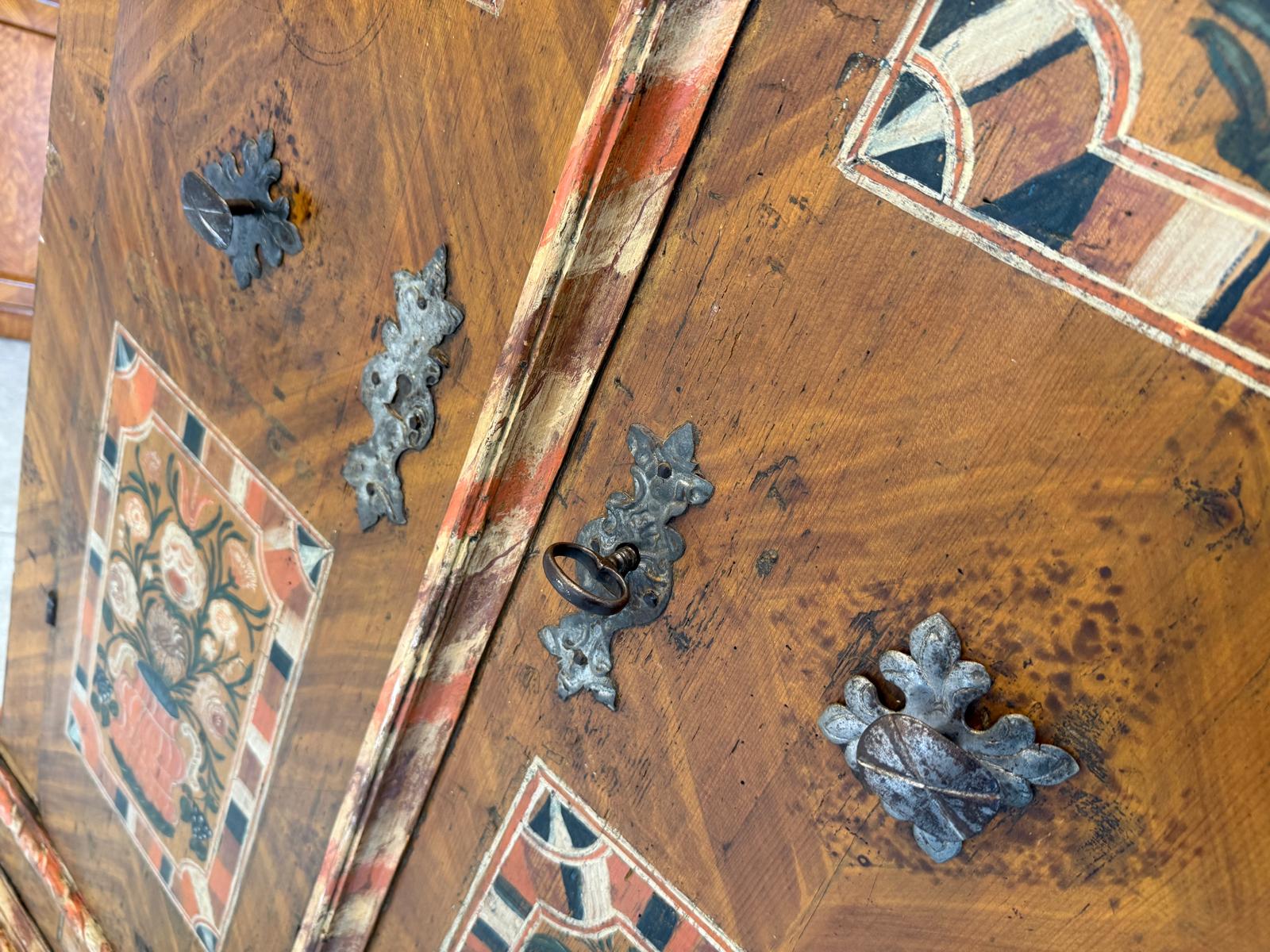 Handbemalter Barockschrank Bauernschrank Bauernkasten Kitzbühel Weichholz D1205